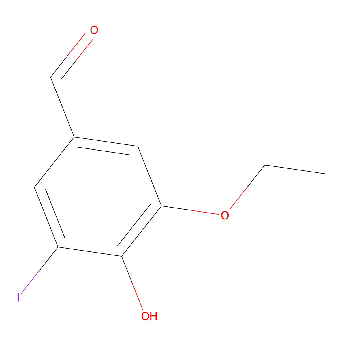3-Ethoxy-4-hydroxy-5-iodobenzaldehyde molecular structure, CAS 6312-82-9