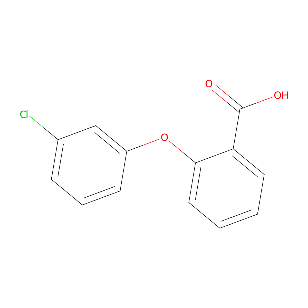 2-(3-Chlorophenoxy)benzoic acid molecular structure, CAS 6312-85-2