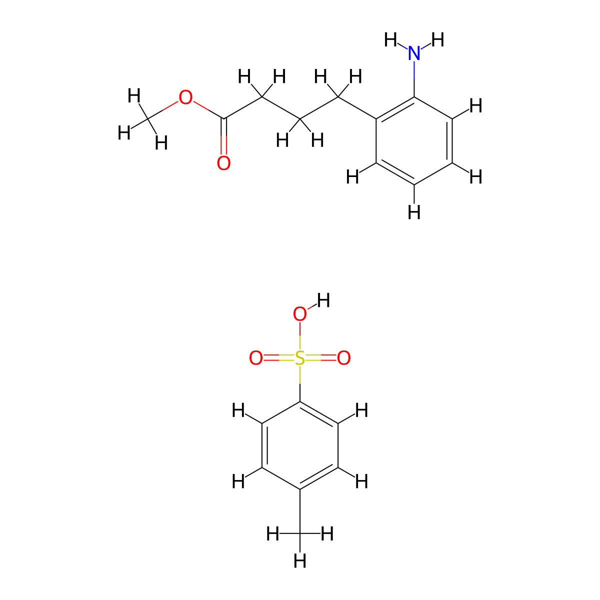 Methyl 4-(2-aminophenyl)butanoate 4-methylbenzenesulfonate(1:1) molecular structure, CAS 6312-91-0