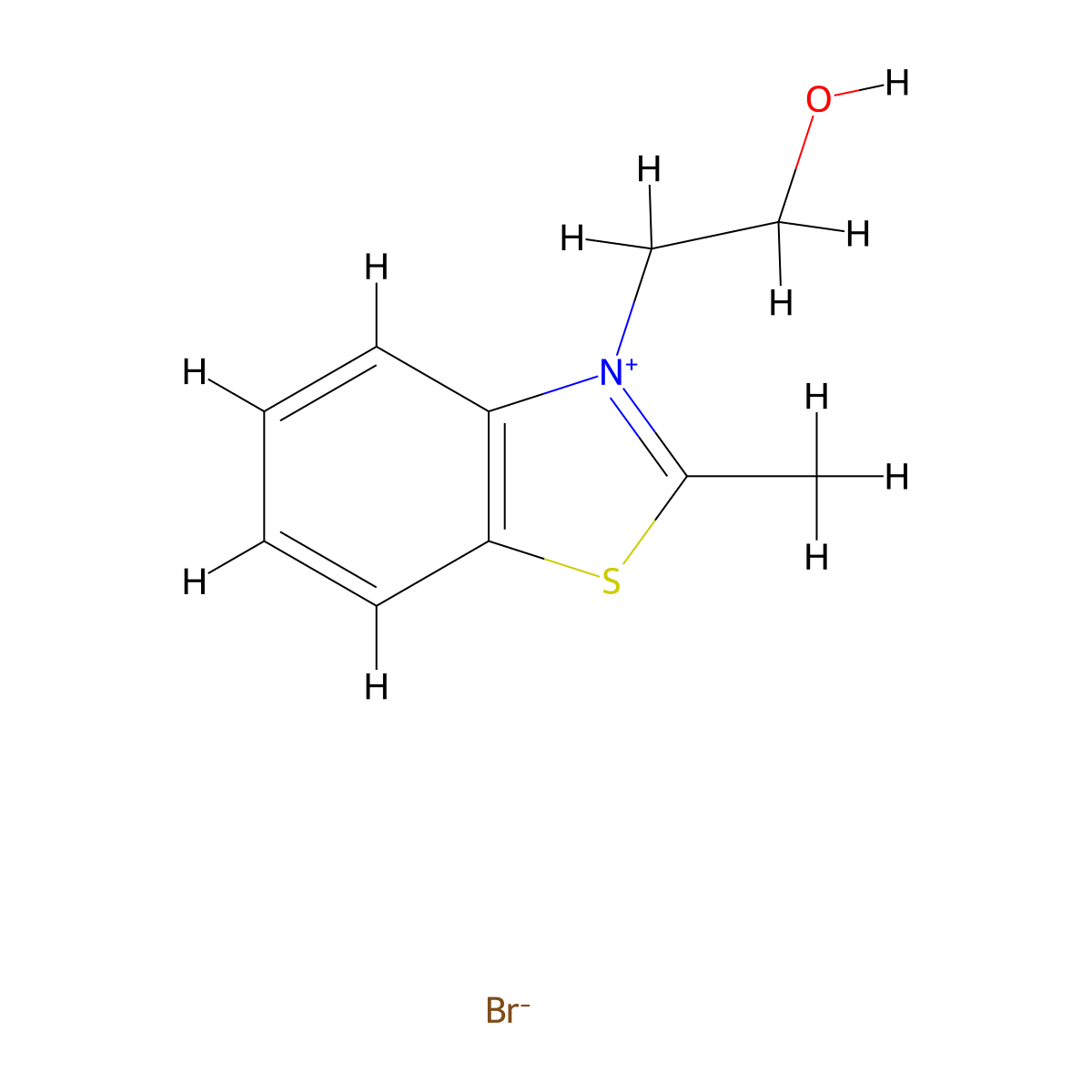 Benzothiazolium, 3-(2-hydroxyethyl)-2-methyl-, bromide (1:1) molecular structure, CAS 63123-34-2