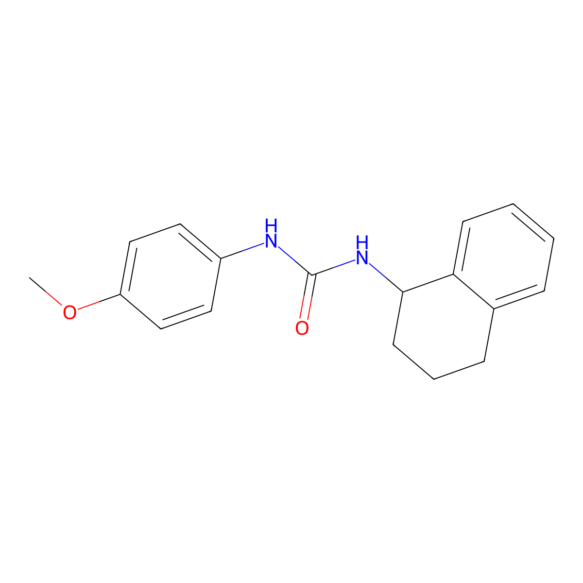 N-(4-Methoxyphenyl)-N'-(1,2,3,4-tetrahydro-1-naphthalenyl)urea molecular structure, CAS 63125-45-1