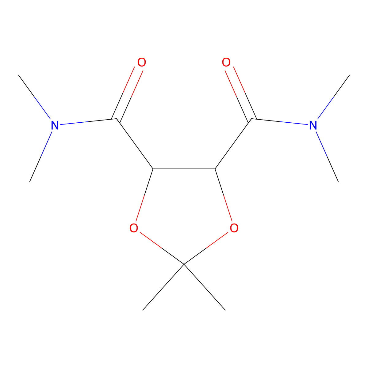 (4R,5R)-N4,N4,N5,N5,2,2-Hexamethyl-1,3-dioxolane-4,5-dicarboxamide molecular structure, CAS 63126-29-4
