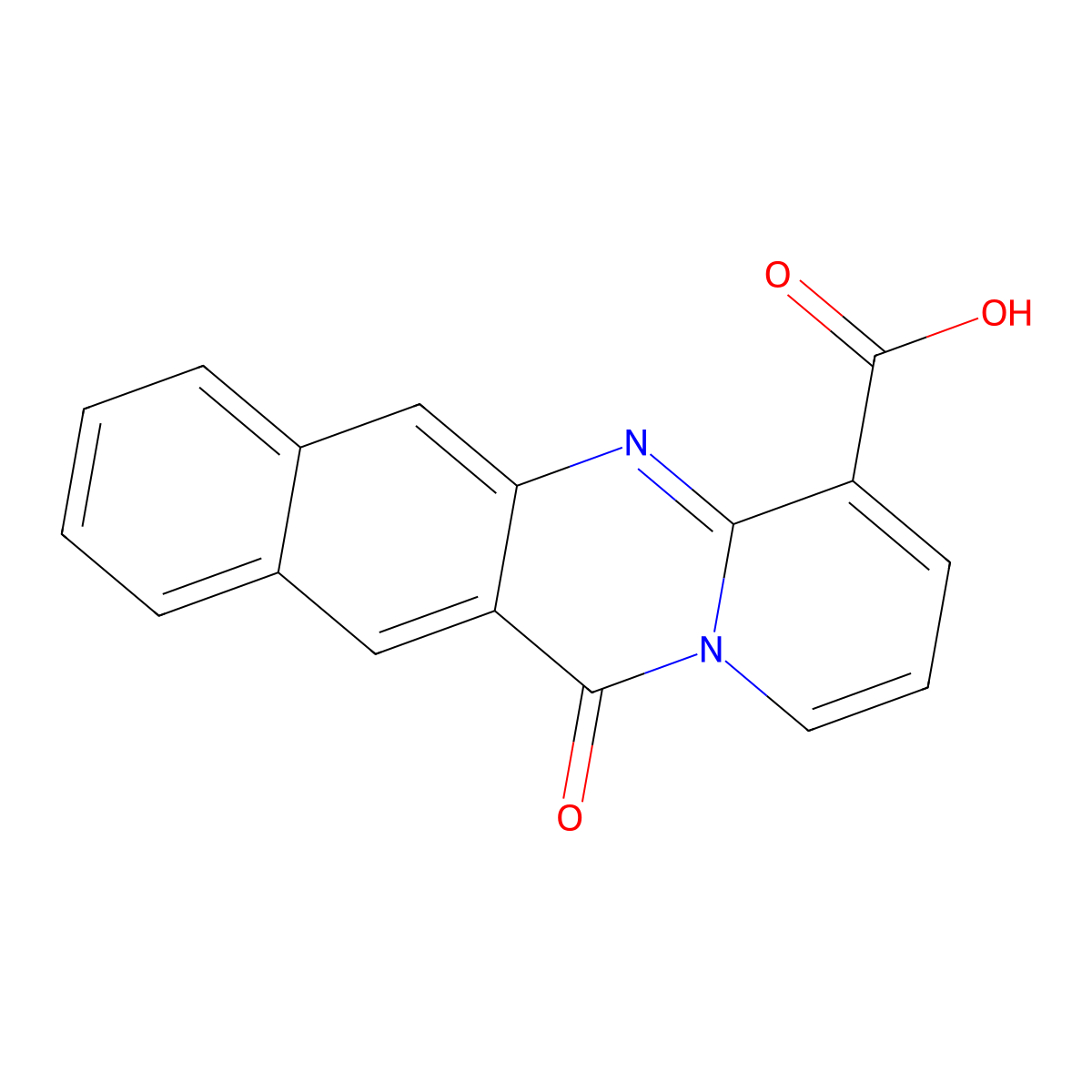 12-oxo-12H-benzo[g]pyrido[2,1-b]quinazoline-4-carboxylic acid molecular structure, CAS 63127-04-8