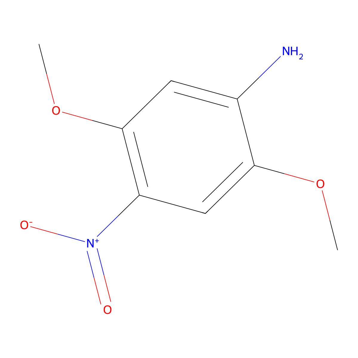 2,5-Dimethoxy-4-nitroaniline molecular structure, CAS 6313-37-7