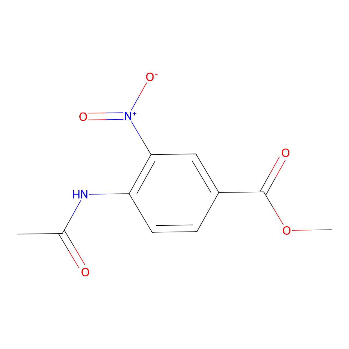 Methyl 4-(acetylamino)-3-nitrobenzoate molecular structure, CAS 6313-39-9