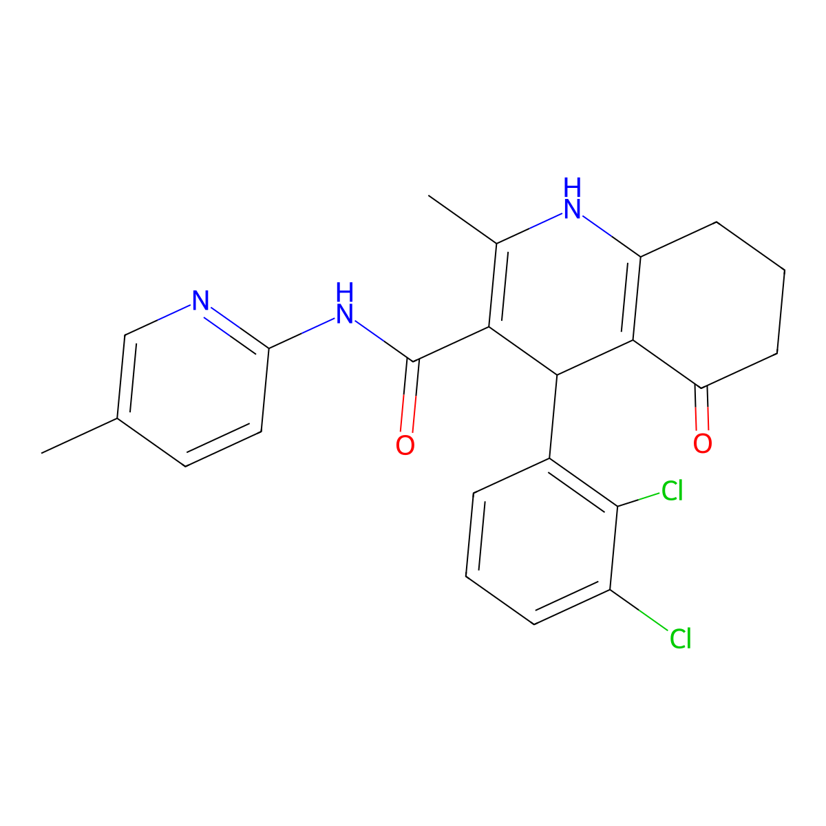 4-(2,3-dichlorophenyl)-2-methyl-N-(5-methylpyridin-2-yl)-5-oxo-4,6,7,8-tetrahydro-1H-quinoline-3-carboxamide molecular structure, CAS 6313-48-0