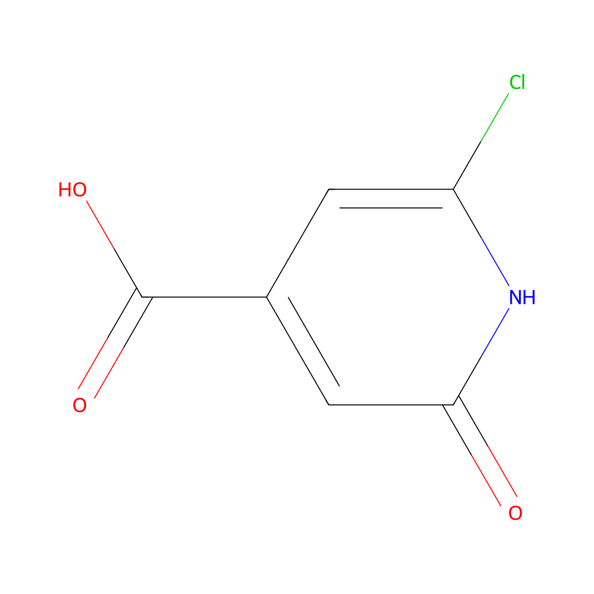 6-Chloro-2-oxo-1,2-dihydropyridine-4-carboxylic acid molecular structure, CAS 6313-51-5