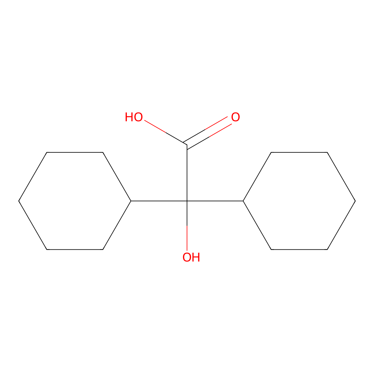 Dicyclohexylglycolic acid molecular structure, CAS 6313-70-8