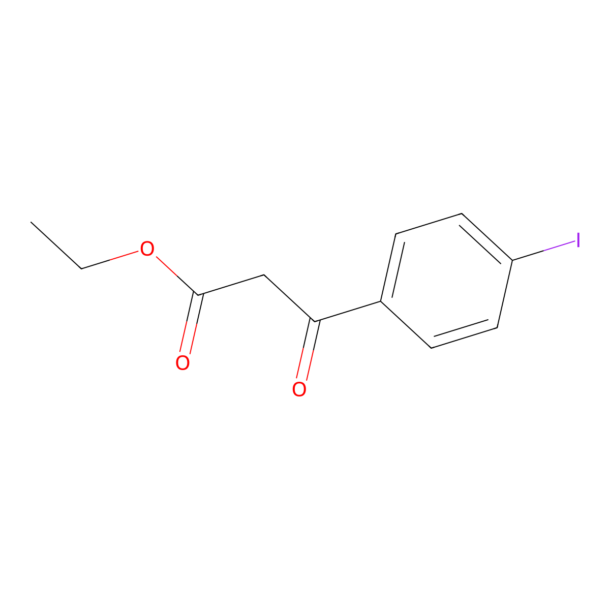 Ethyl 3-(4-iodophenyl)-3-oxopropanoate molecular structure, CAS 63131-30-6