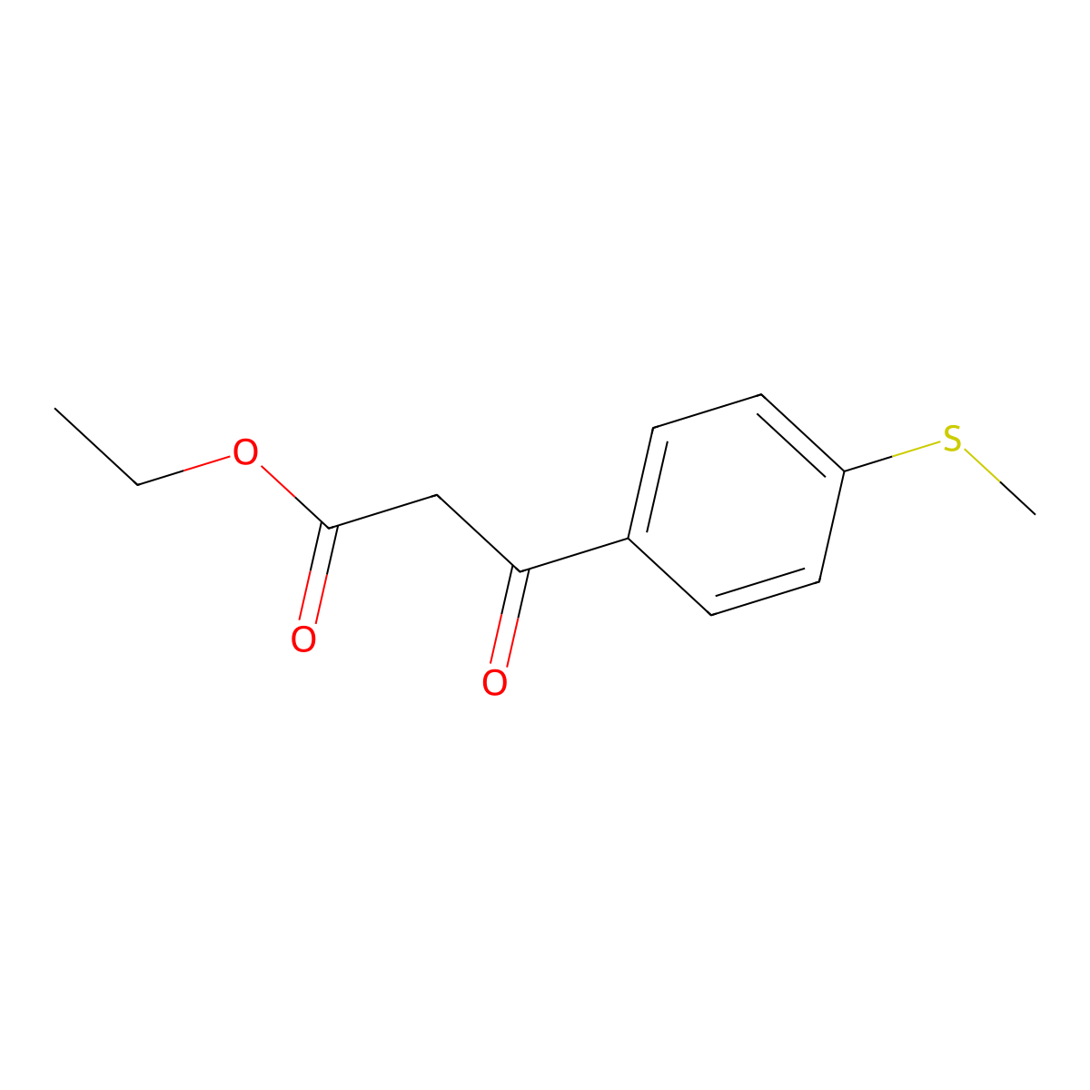 Ethyl 3-(4-(methylthio)phenyl)-3-oxopropanoate molecular structure, CAS 63131-31-7