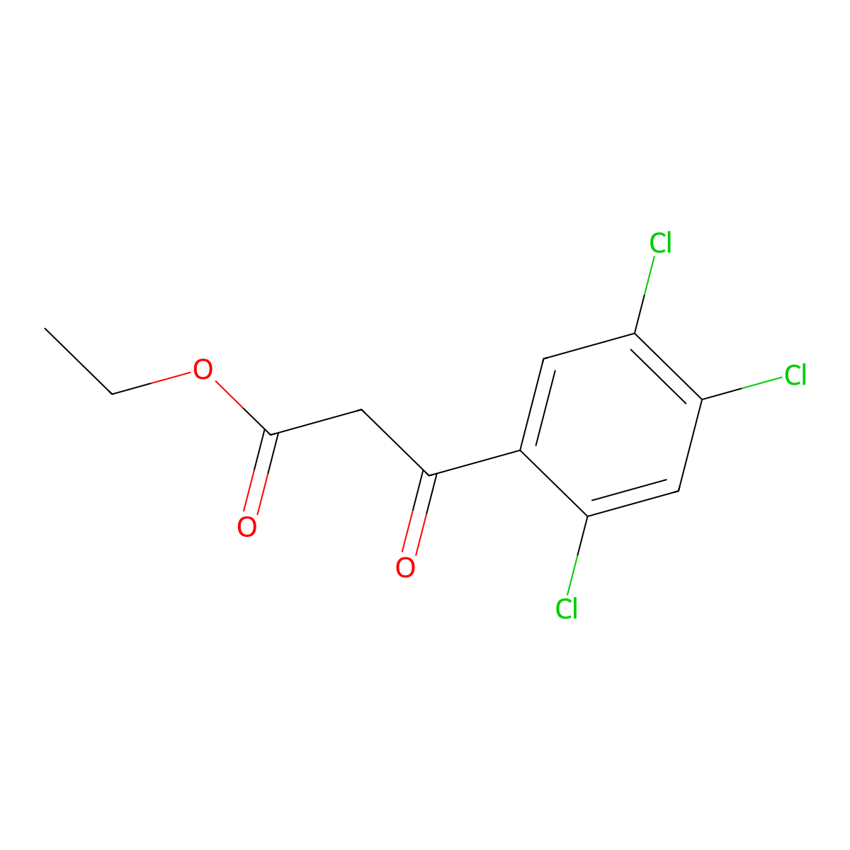 Ethyl 3-oxo-3-(2,4,5-trichlorophenyl)propanoate molecular structure, CAS 63131-33-9