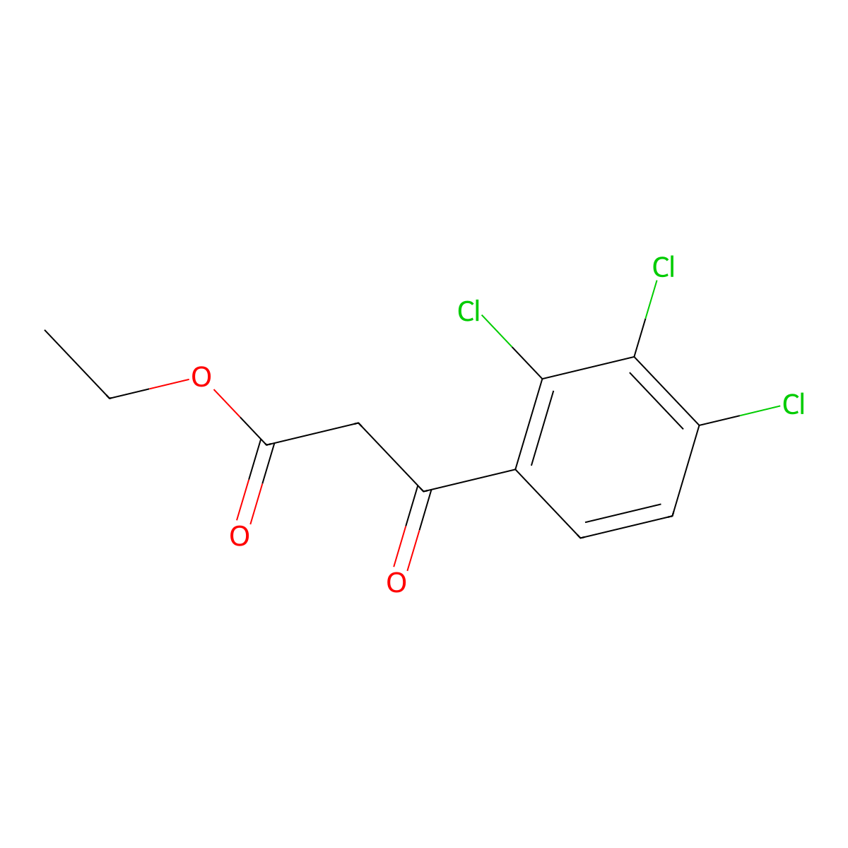 Ethyl 3-oxo-3-(2,3,4-trichlorophenyl)propanoate molecular structure, CAS 63131-34-0