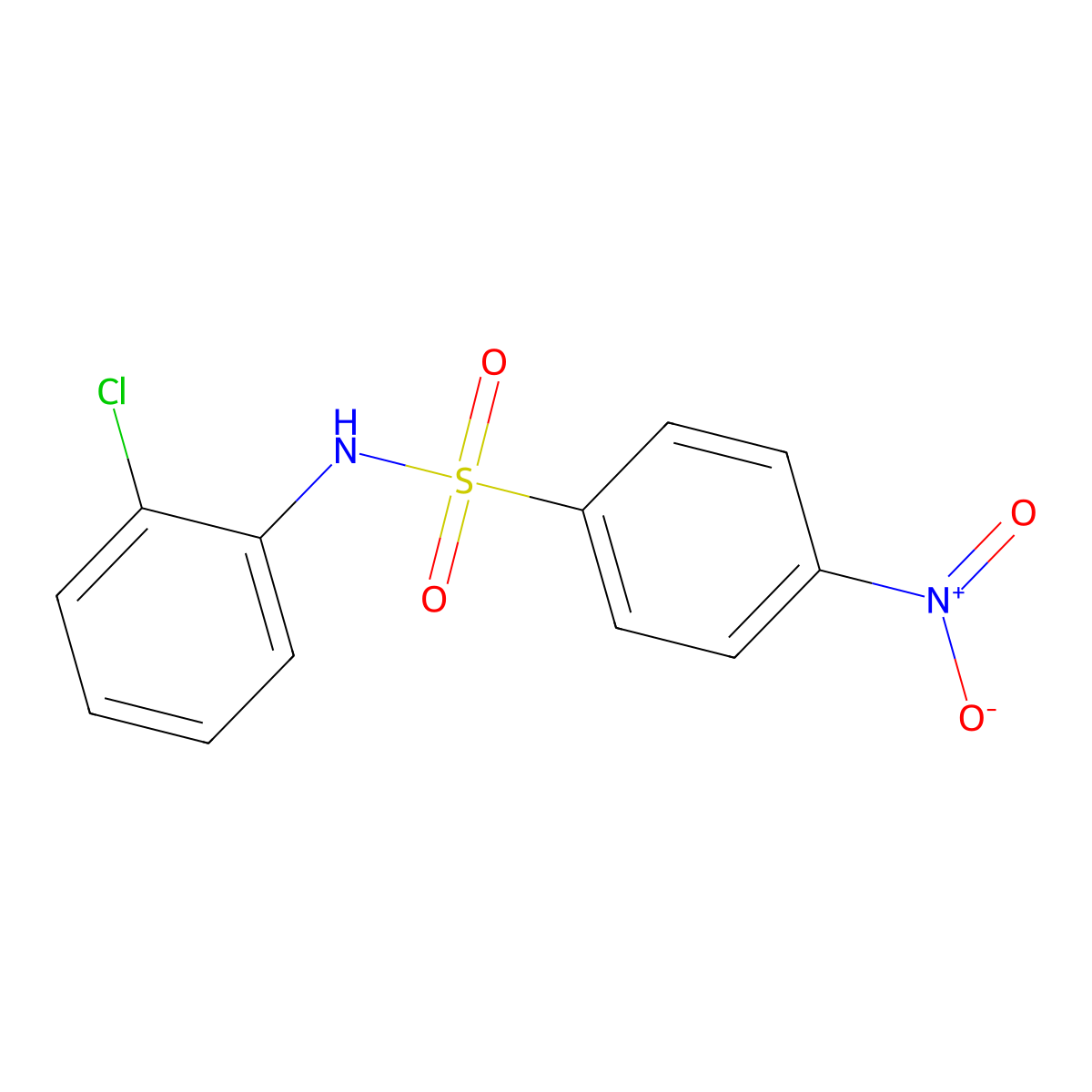 N-(2-chlorophenyl)-4-nitrobenzenesulfonamide molecular structure, CAS 63132-66-1