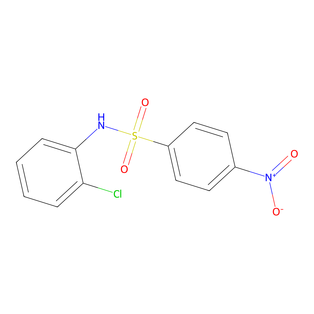 N-(2-chlorophenyl)-4-nitrobenzenesulfonamide molecular structure, CAS 63132-66-1