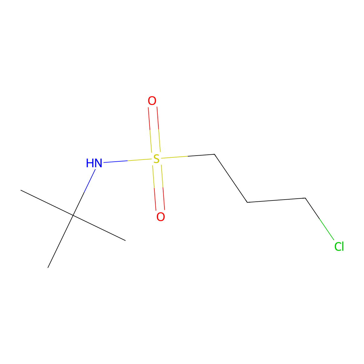 N-tert-butyl-3-chloropropane-1-sulfonamide molecular structure, CAS 63132-85-4