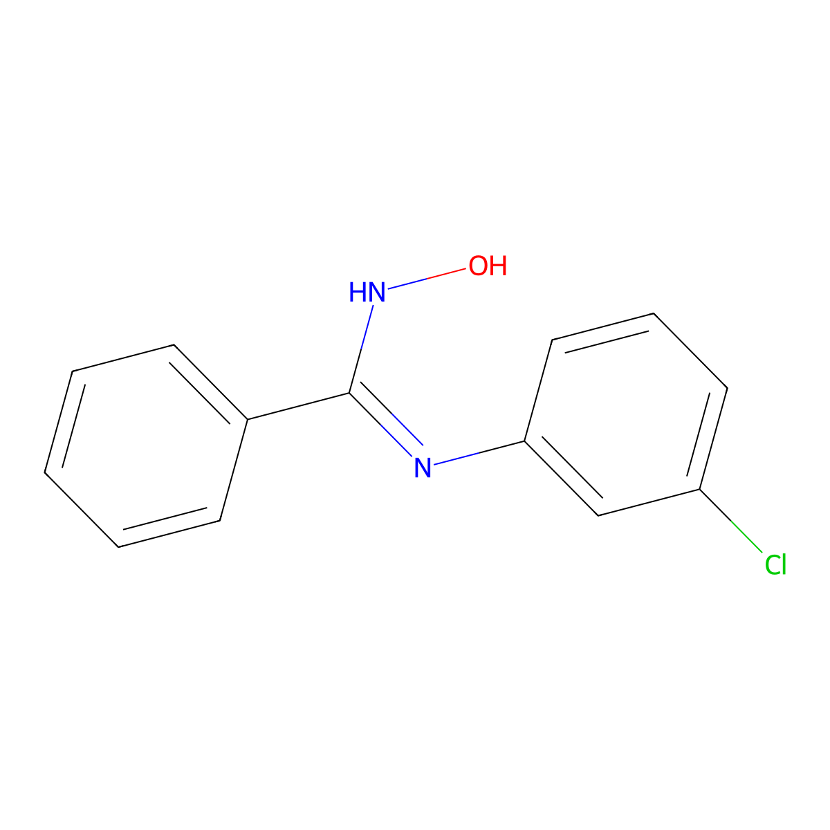 N-(3-chlorophenyl)-N'-hydroxybenzenecarboximidamide molecular structure, CAS 63133-68-6