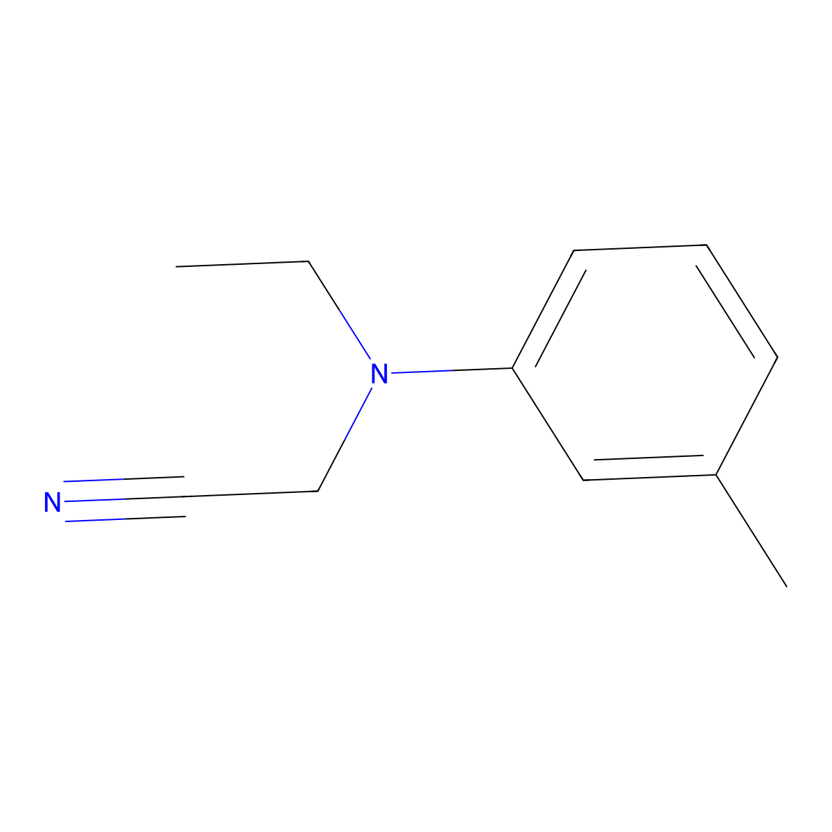 2-(Ethyl(3-methylphenyl)amino)acetonitrile molecular structure, CAS 63133-74-4