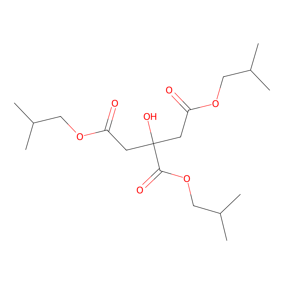Triisobutyl citrate molecular structure, CAS 63133-75-5