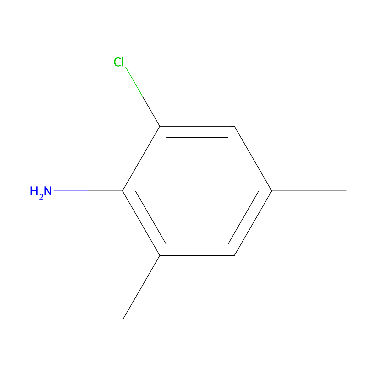 2-Chloro-4,6-dimethylaniline molecular structure, CAS 63133-82-4