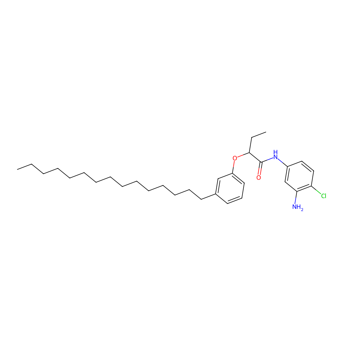 Butanamide, N-(3-amino-4-chlorophenyl)-2-(3-pentadecylphenoxy)- molecular structure, CAS 63133-98-2