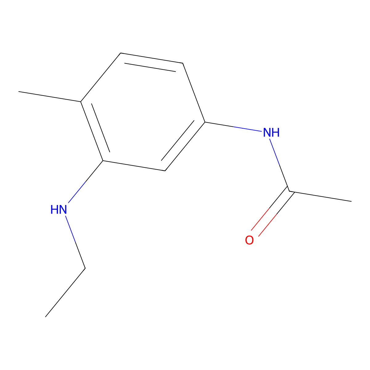 Acetamide, N-[3-(ethylamino)-4-methylphenyl]- molecular structure, CAS 63134-04-3
