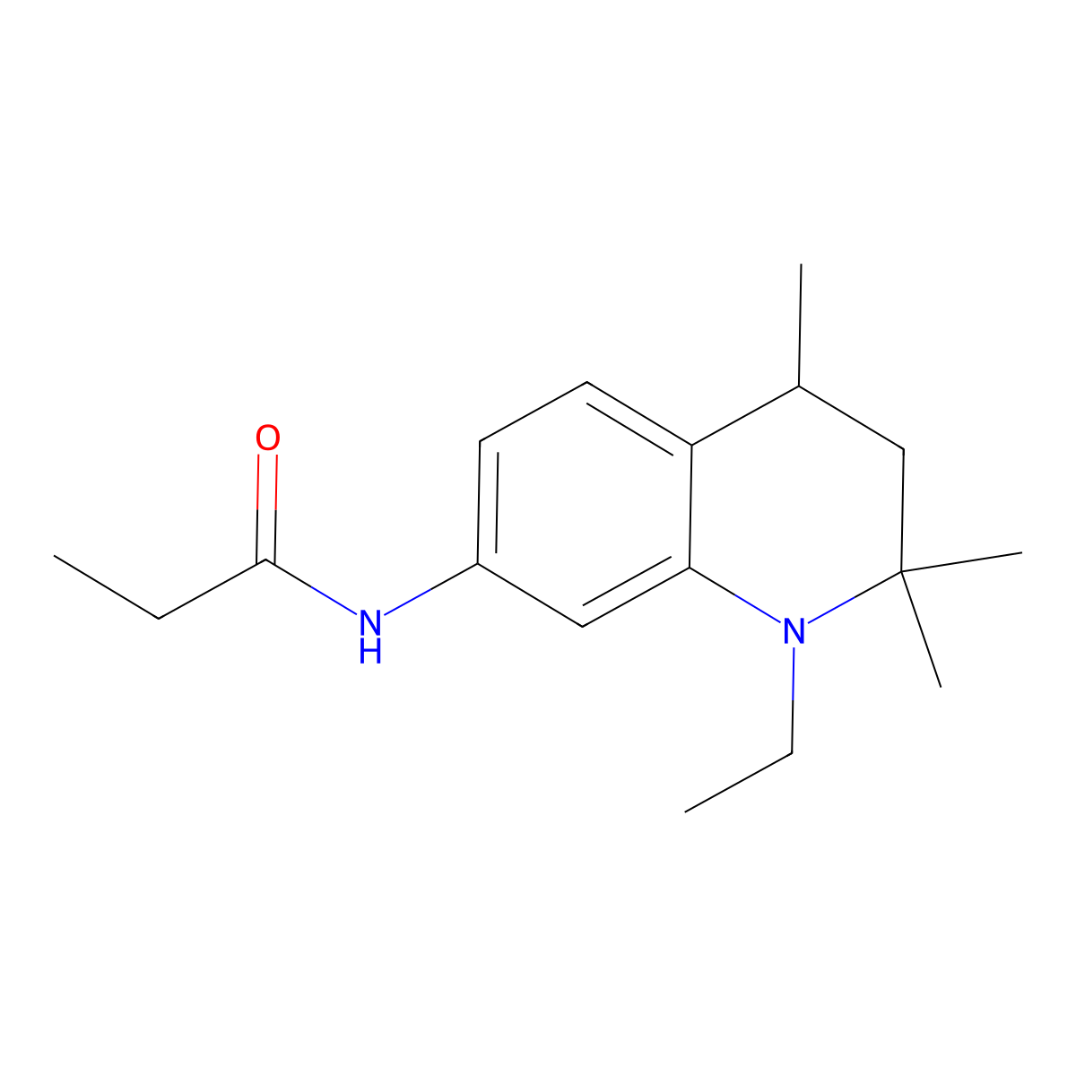 Propanamide, N-(1-ethyl-1,2,3,4-tetrahydro-2,2,4-trimethyl-7-quinolinyl)- molecular structure, CAS 63134-09-8