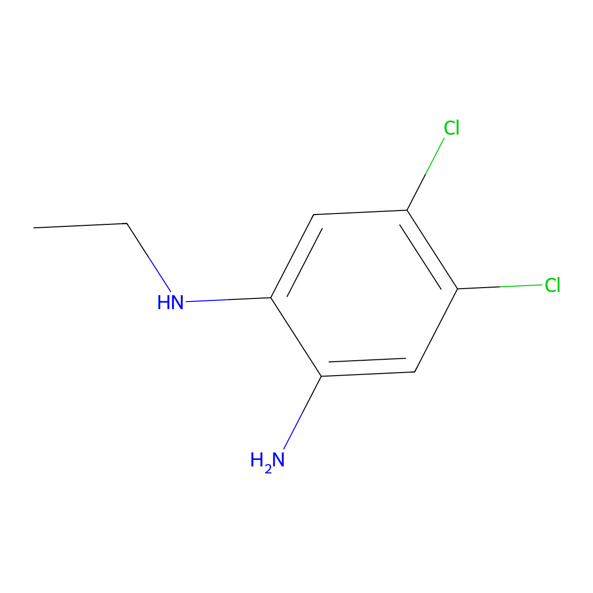1,2-Benzenediamine, 4,5-dichloro-N1-ethyl- molecular structure, CAS 63134-16-7