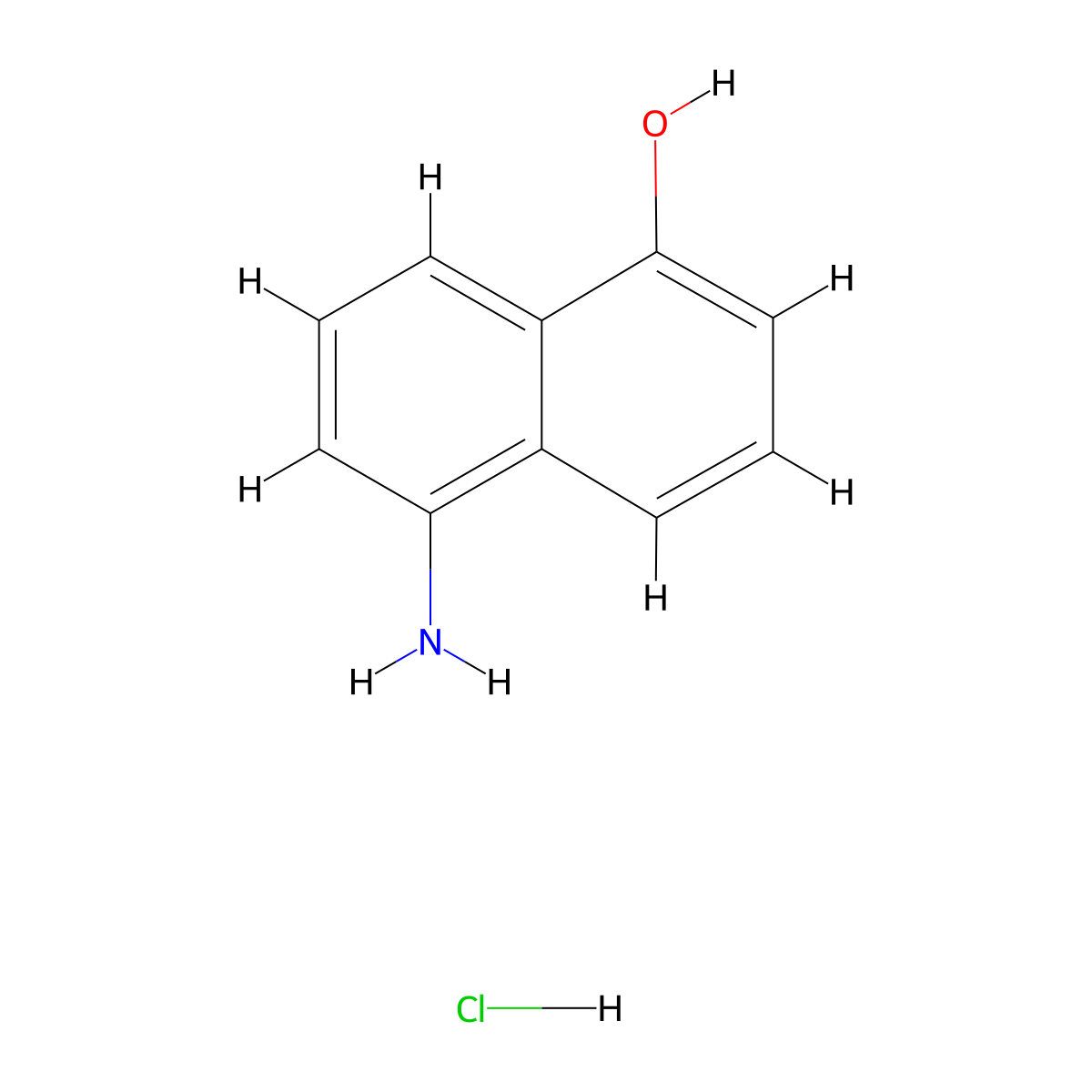 1-Naphthalenol, 5-amino-, hydrochloride (1:1) molecular structure, CAS 63134-21-4