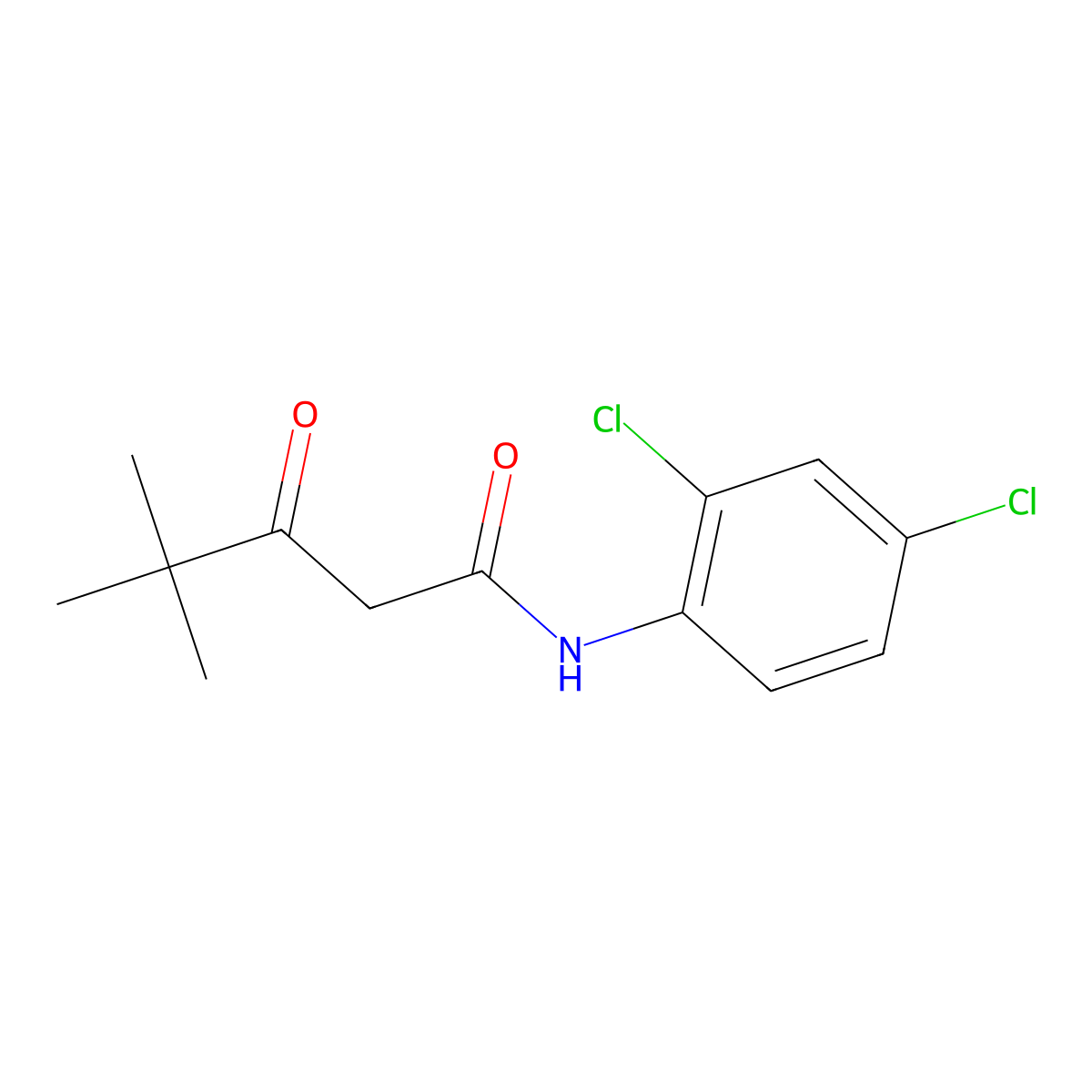 Pentanamide, N-(2,4-dichlorophenyl)-4,4-dimethyl-3-oxo- molecular structure, CAS 63134-34-9