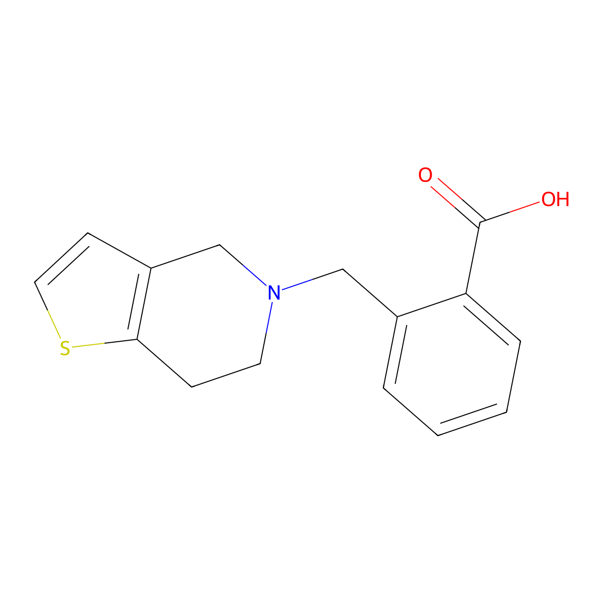 2-[(6,7-Dihydrothieno[3,2-c]pyridin-5(4H)-yl)methyl]benzoic acid molecular structure, CAS 63135-34-2