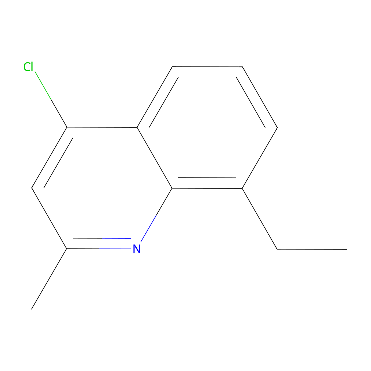 4-Chloro-8-ethyl-2-methylquinoline molecular structure, CAS 63136-24-3