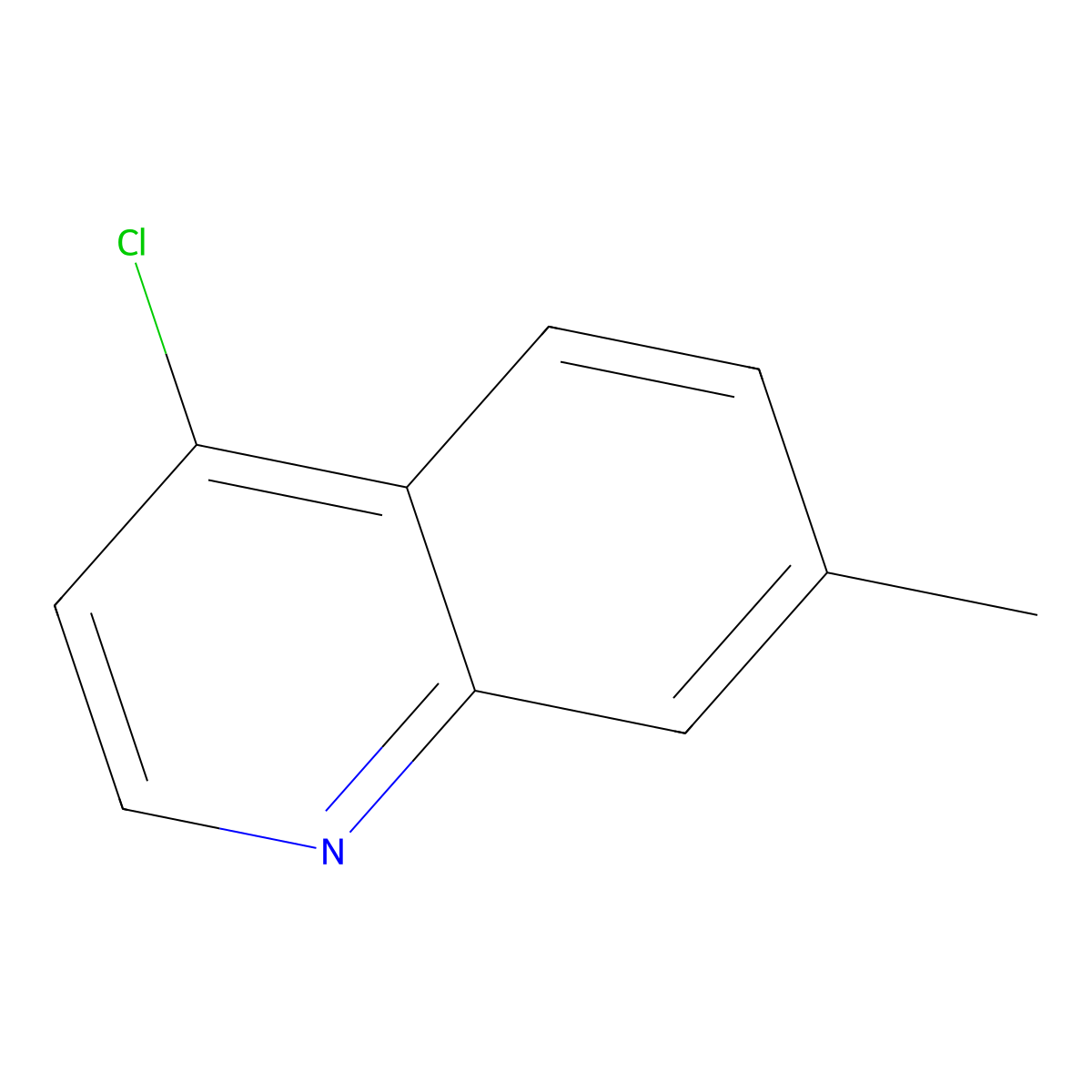 4-Chloro-7-methylquinoline molecular structure, CAS 63136-61-8