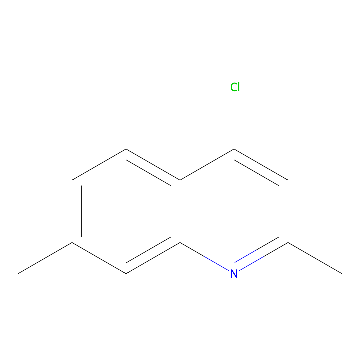 4-Chloro-2,5,7-trimethylquinoline molecular structure, CAS 63136-64-1