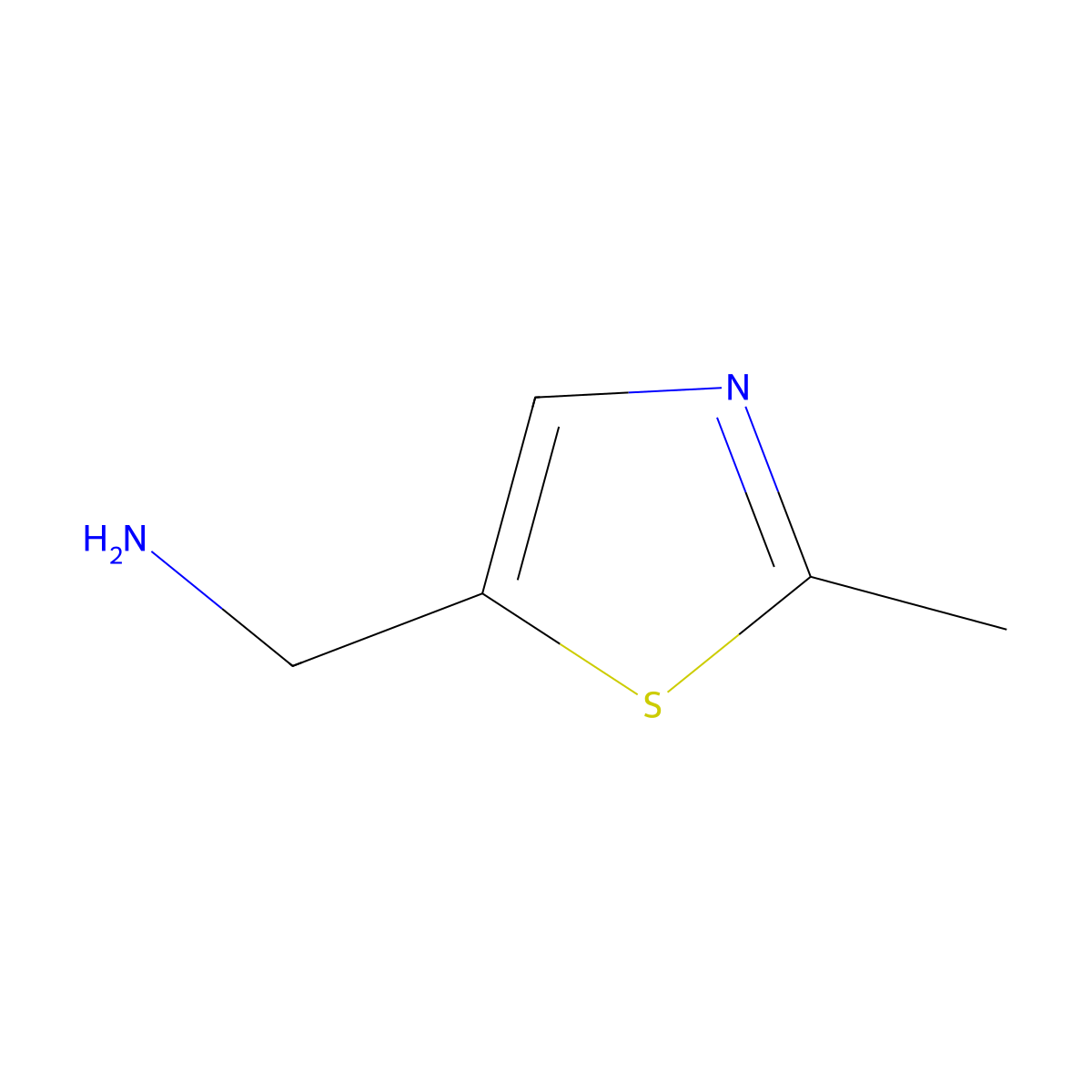 (2-Methyl-1,3-thiazol-5-yl)methanamine molecular structure, CAS 63139-97-9