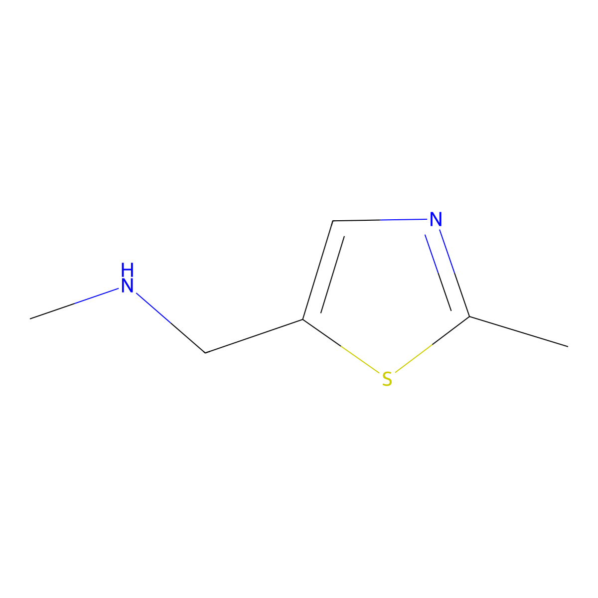 N,2-Dimethyl-5-thiazolemethanamine molecular structure, CAS 63139-99-1