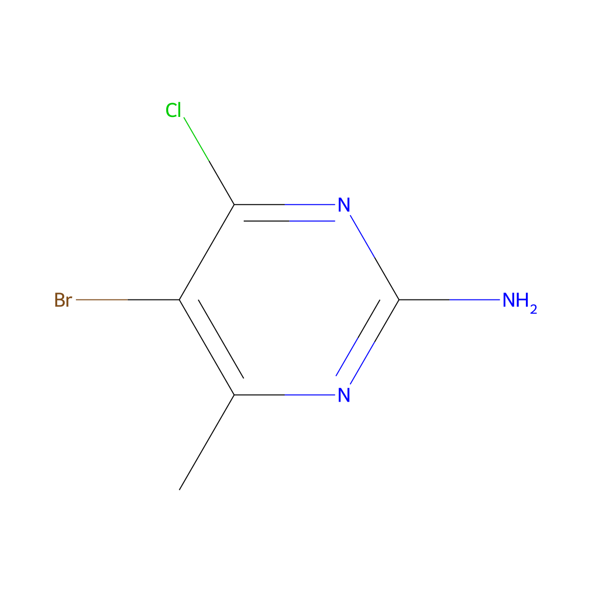 5-Bromo-4-chloro-6-methylpyrimidin-2-amine molecular structure, CAS 6314-12-1