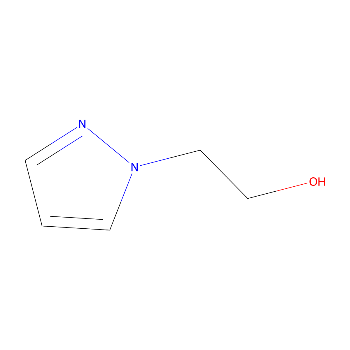1-(2-Hydroxyethyl)-1H-pyrazole molecular structure, CAS 6314-23-4