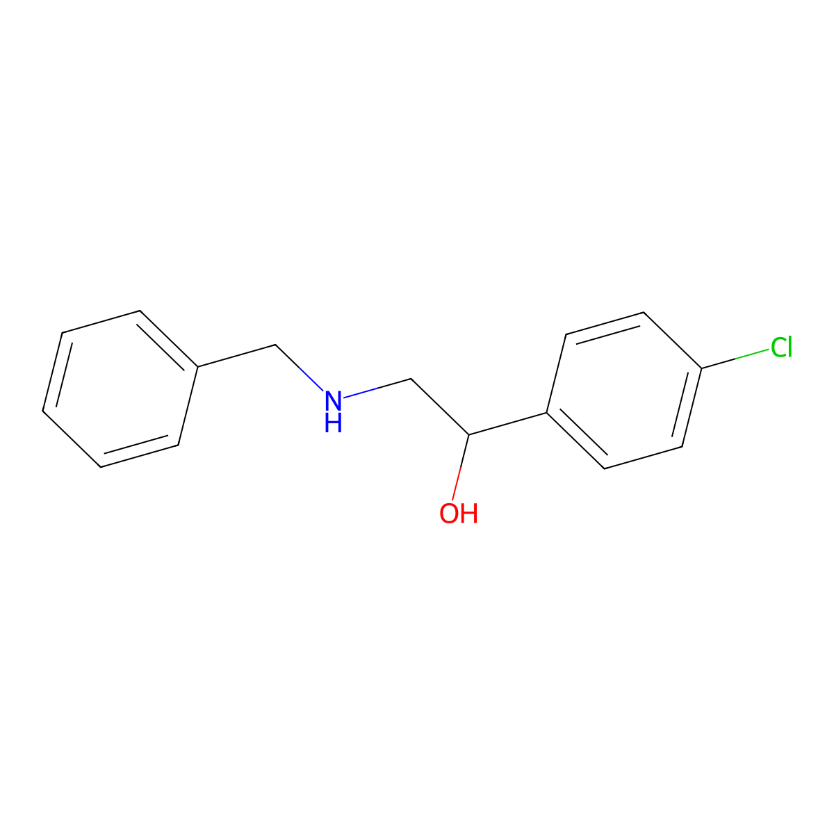 2-(Benzylamino)-1-(4-chlorophenyl)ethanol molecular structure, CAS 6314-62-1