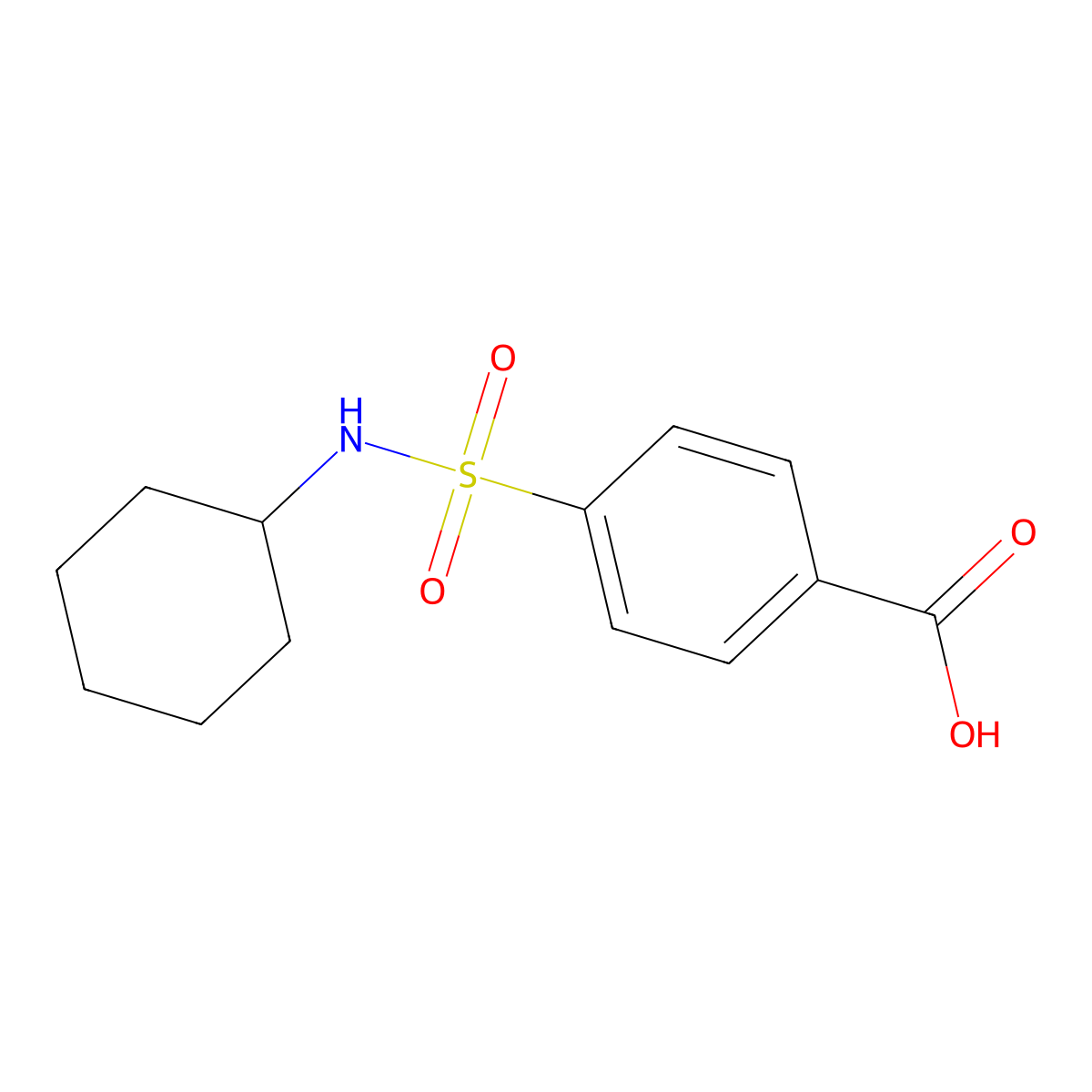 4-(Cyclohexylsulfamoyl)benzoic acid molecular structure, CAS 6314-70-1