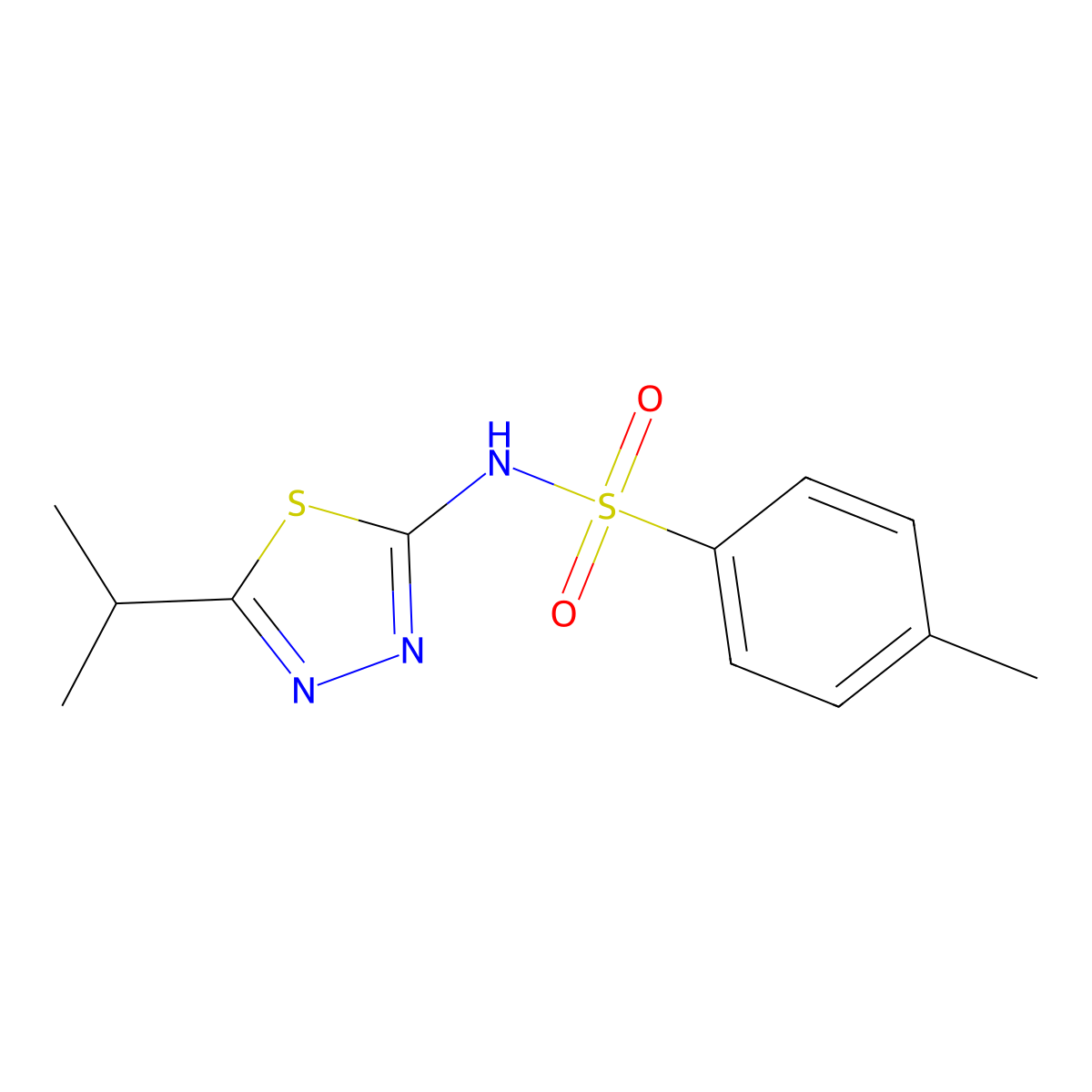 N-(5-Isopropyl-1,3,4-thiadiazol-2-yl)-p-toluenesulphonamide molecular structure, CAS 6314-73-4