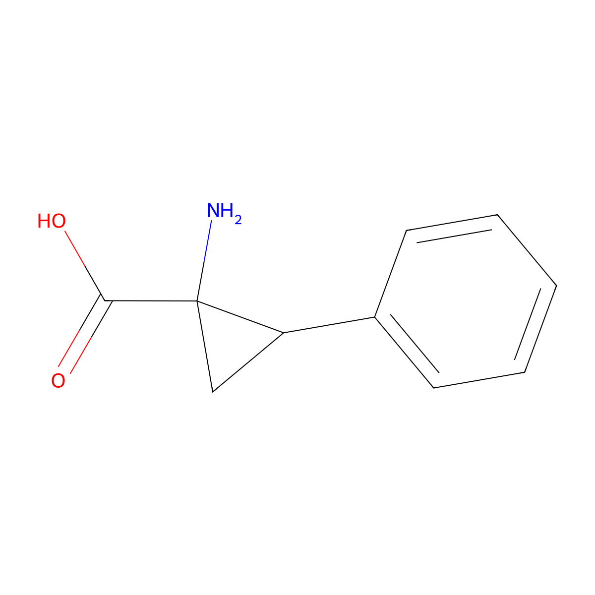 1-Amino-2-phenylcyclopropanecarboxylic acid molecular structure, CAS 63140-93-2