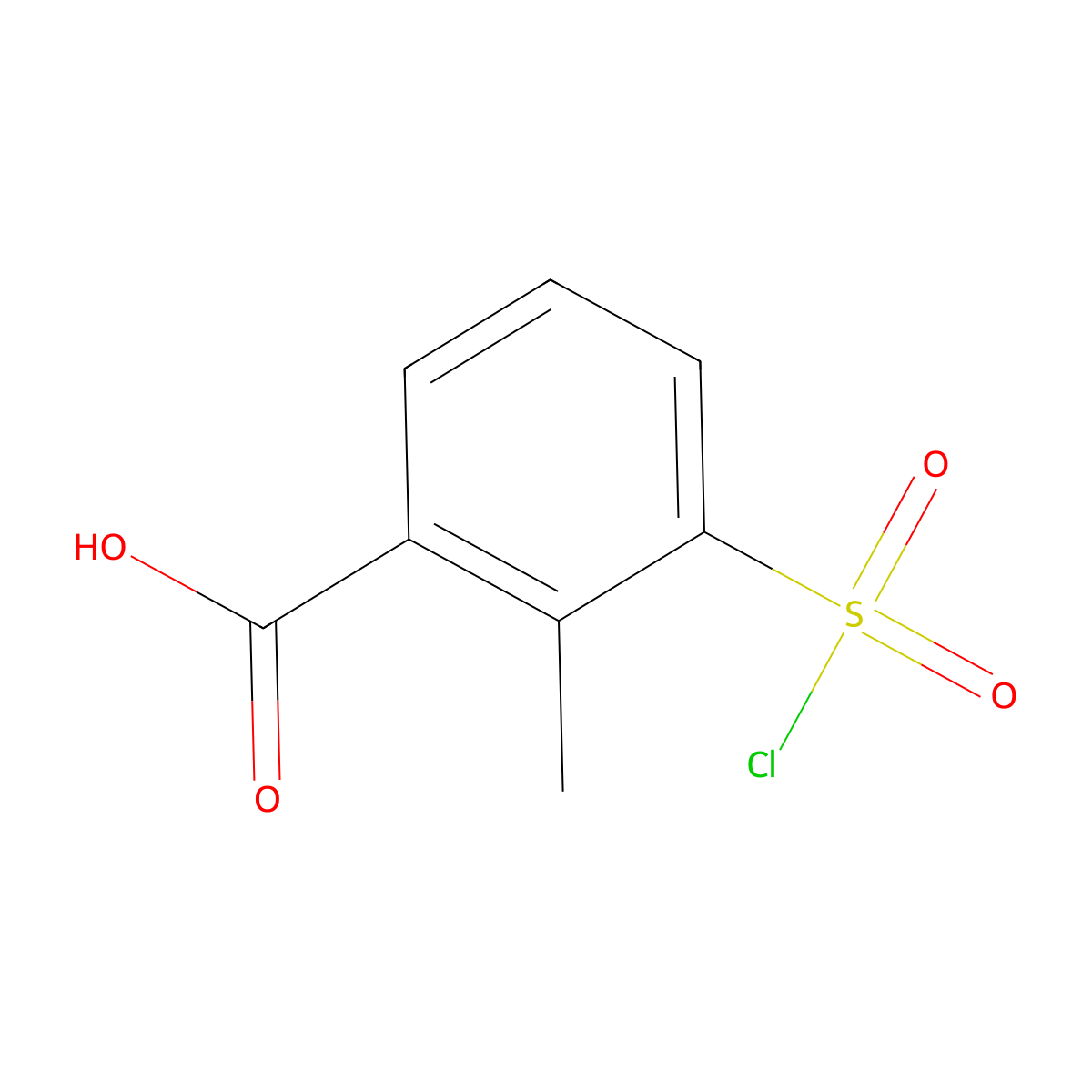 3-(Chlorosulfonyl)-2-methylbenzoic acid molecular structure, CAS 631416-27-8