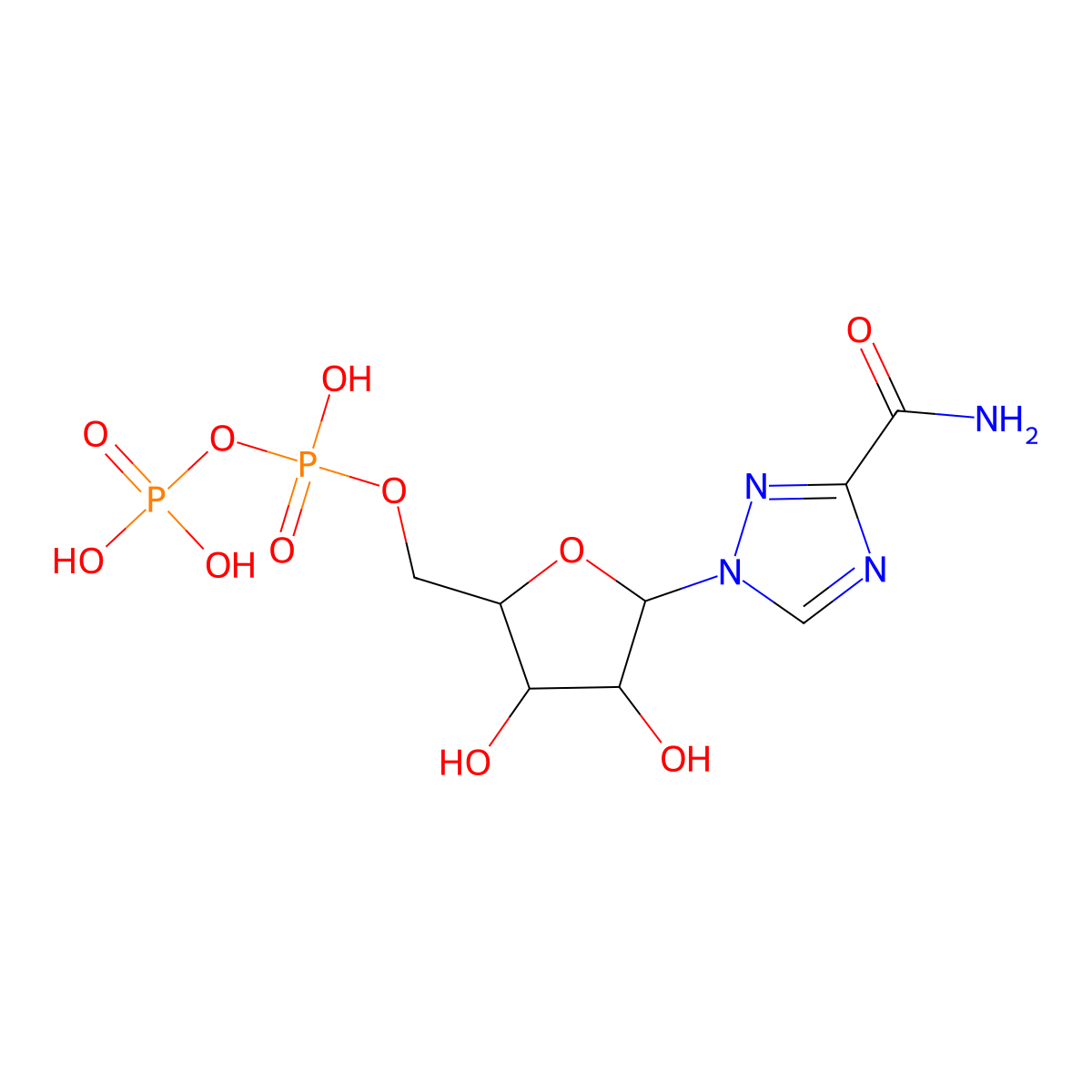 Ribavirin diphosphate molecular structure, CAS 63142-70-1