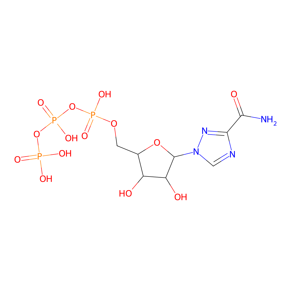 Ribavirin triphosphate molecular structure, CAS 63142-71-2