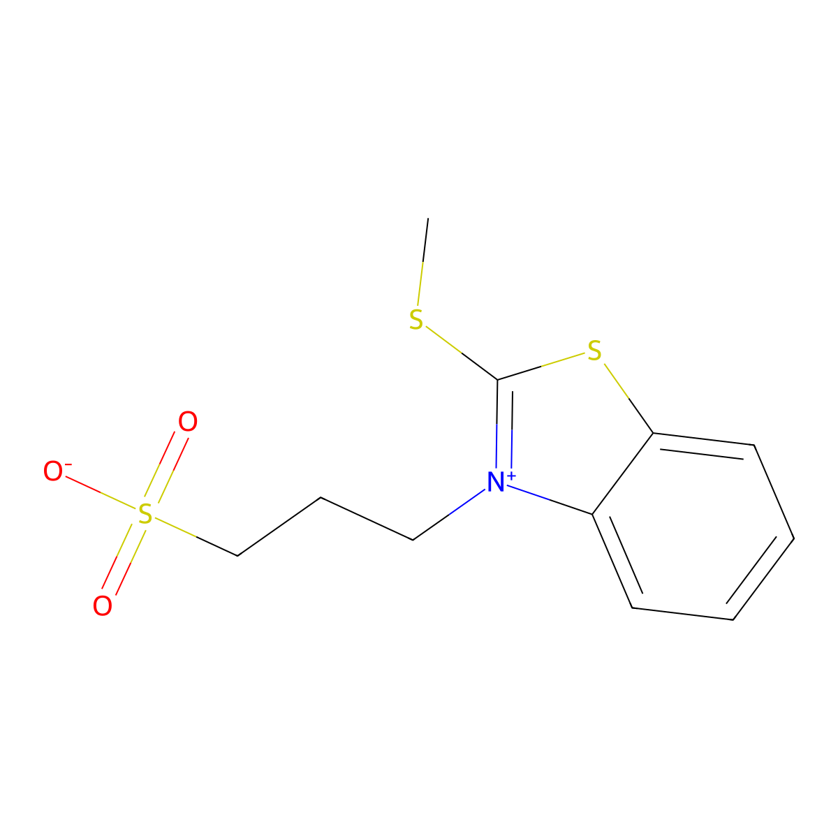 2-(Methylthio)-3-(3-sulphonatopropyl)benzothiazolium molecular structure, CAS 63149-05-3