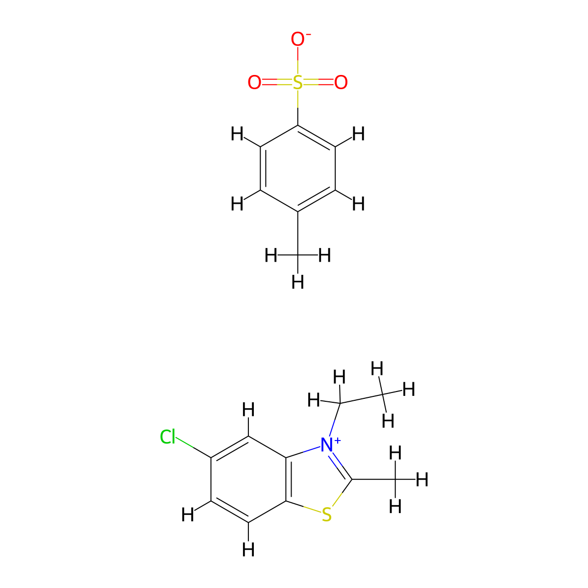 5-Chloro-3-ethyl-2-methylbenzothiazolium p-toluenesulfonate molecular structure, CAS 63149-16-6