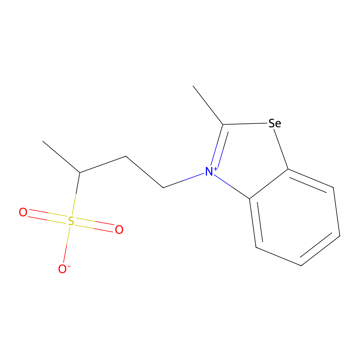 benzoselenazolium, 2-methyl-3-(3-sulfobutyl)-, inner salt molecular structure, CAS 63149-25-7