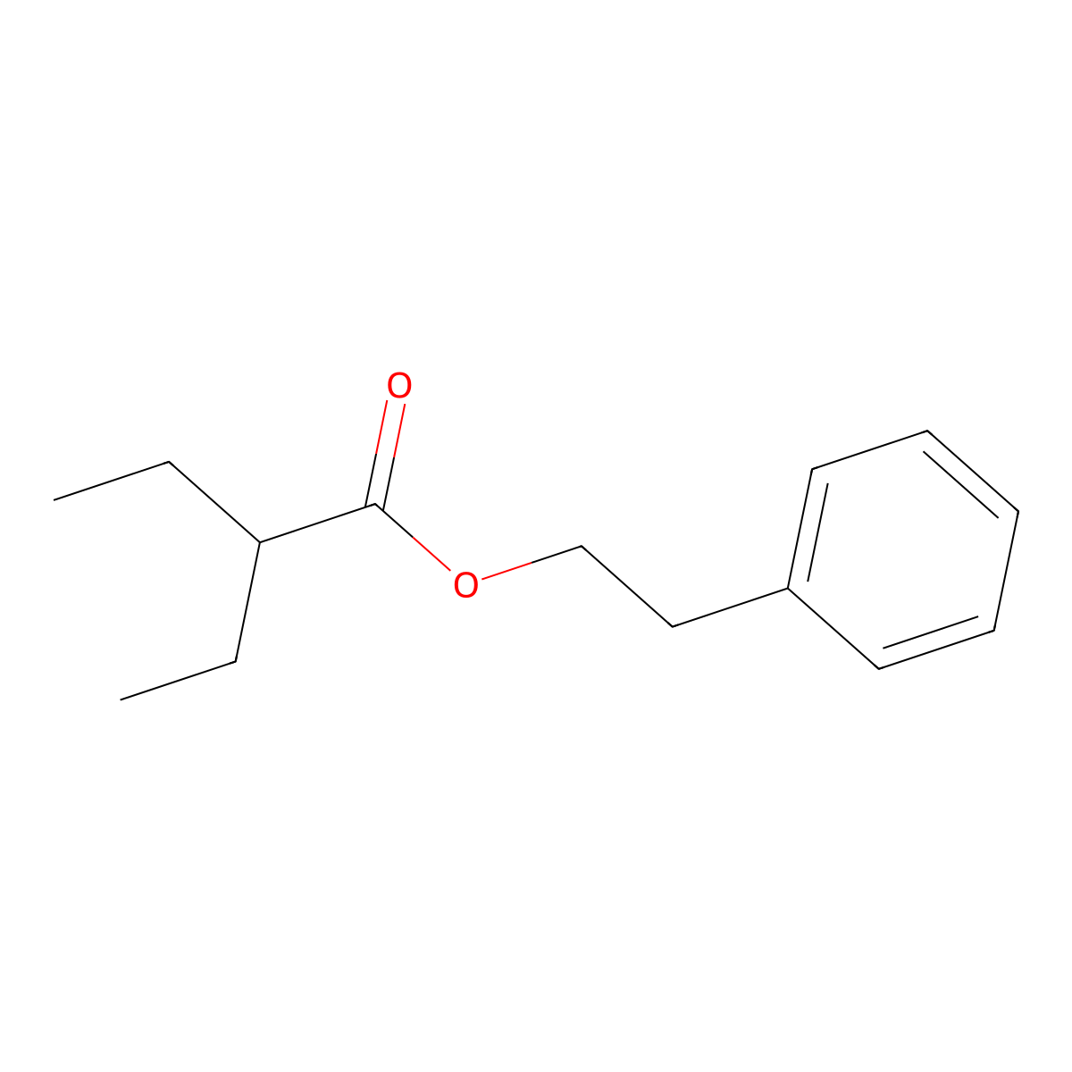 Phenethyl 2-ethylbutanoate molecular structure, CAS 6315-04-4