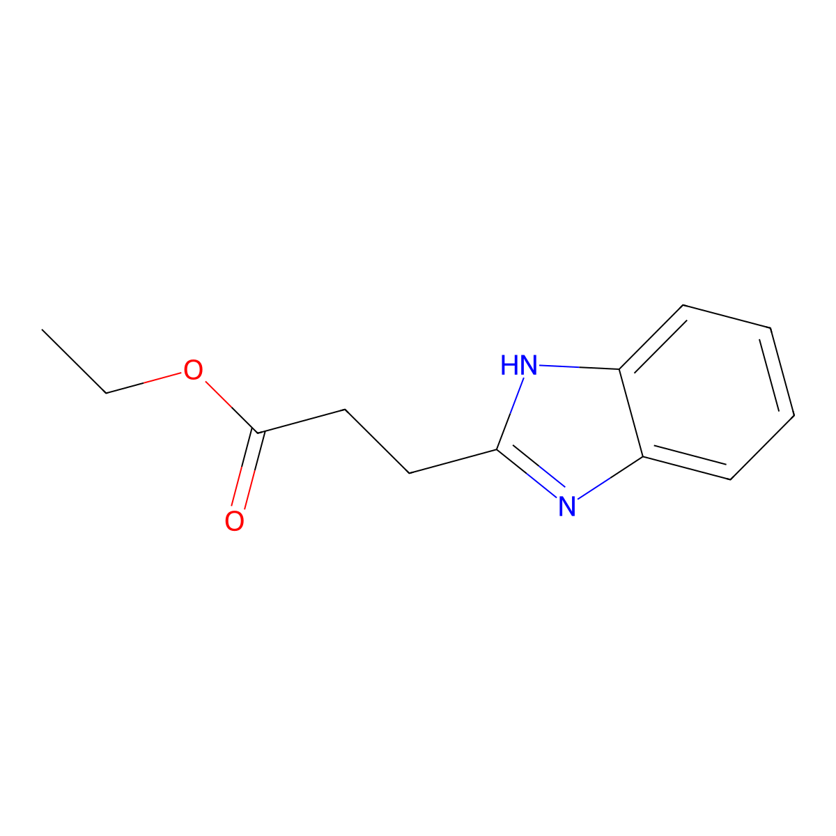 1h-Benzimidazole-2-propanoic acid, ethyl ester molecular structure, CAS 6315-23-7