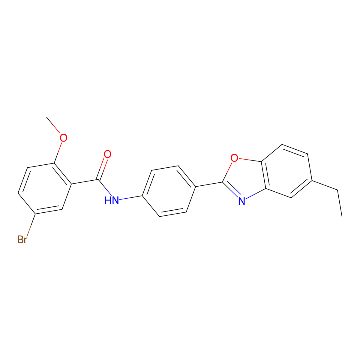 5-bromo-N-[4-(5-ethyl-1,3-benzoxazol-2-yl)phenyl]-2-methoxybenzamide molecular structure, CAS 6315-26-0